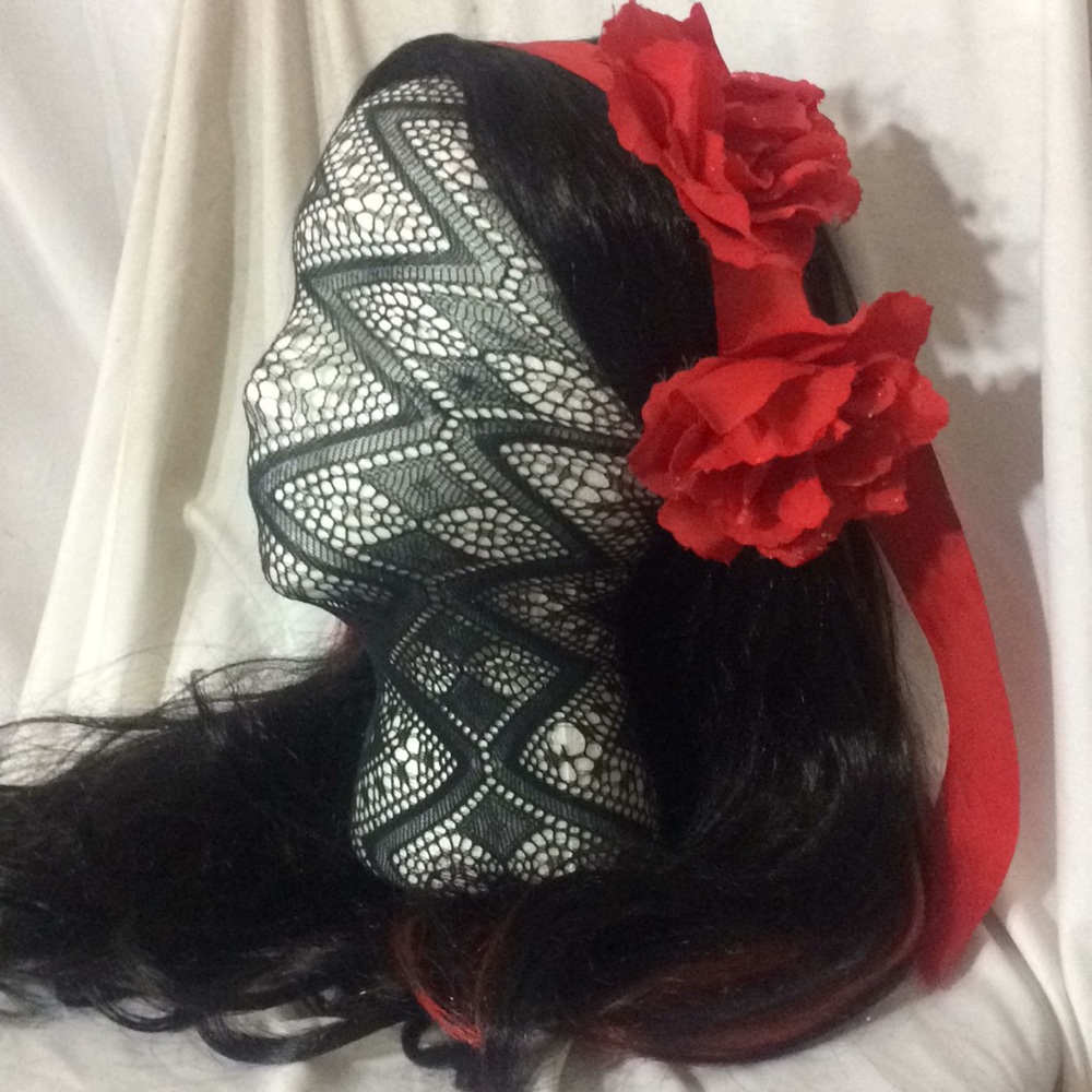 Lexa Vonn Red rose ribbon headband